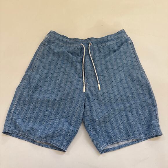 Johnnie-O Men's Swim Trunks Drawstring WAVES Board Shorts Medium Surf Beachy - Picture 1 of 10